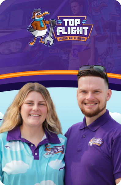 Ryan & Taylor Brower, owners of Top Flight Heating, Air, & Plumbing